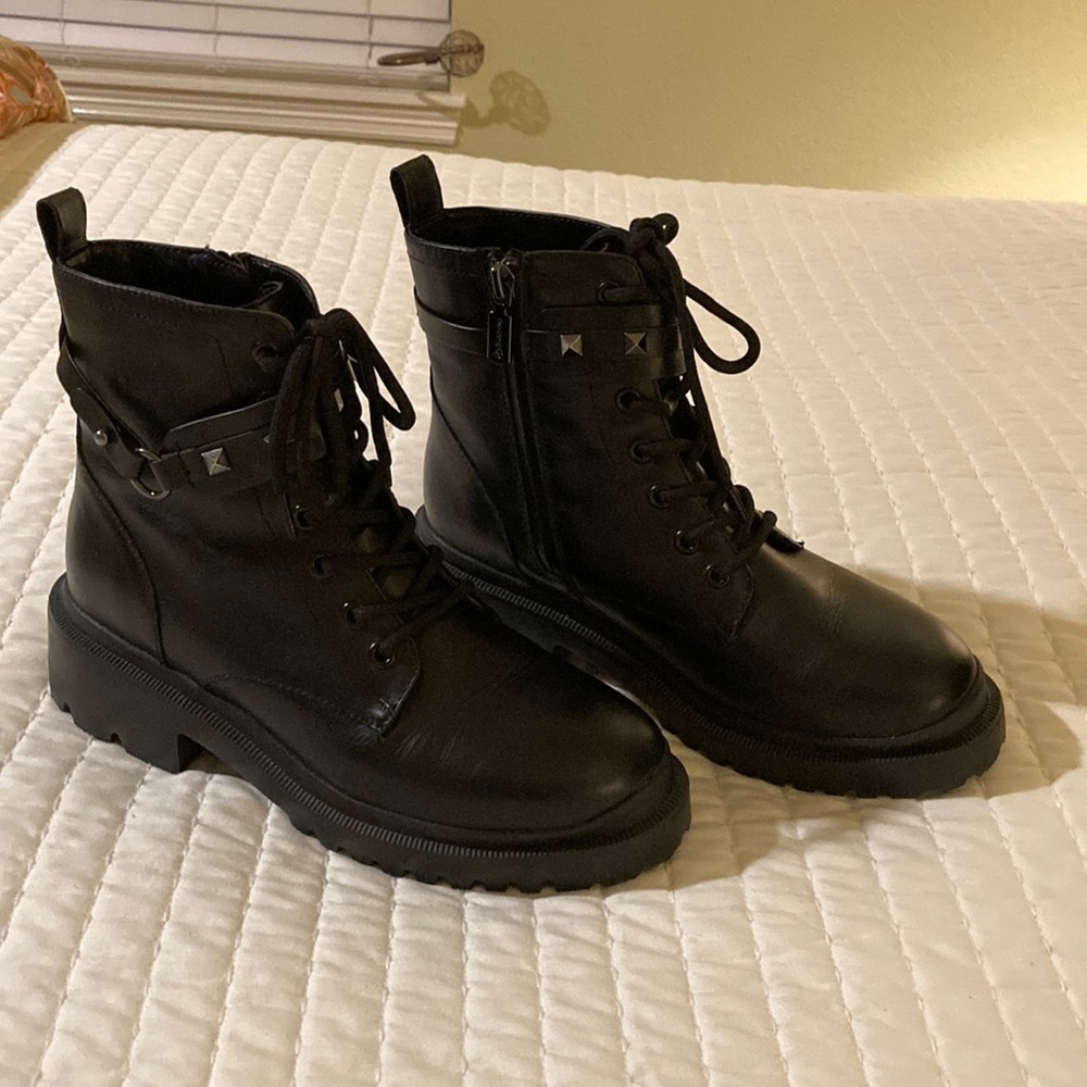 Blondo Cecilia Waterproof black lace up boot with studs